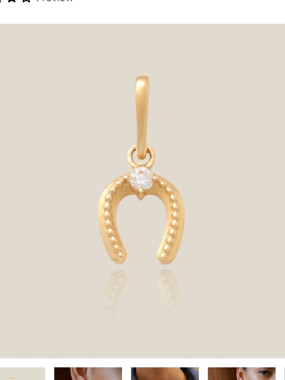 14k solid gold horseshoe charm